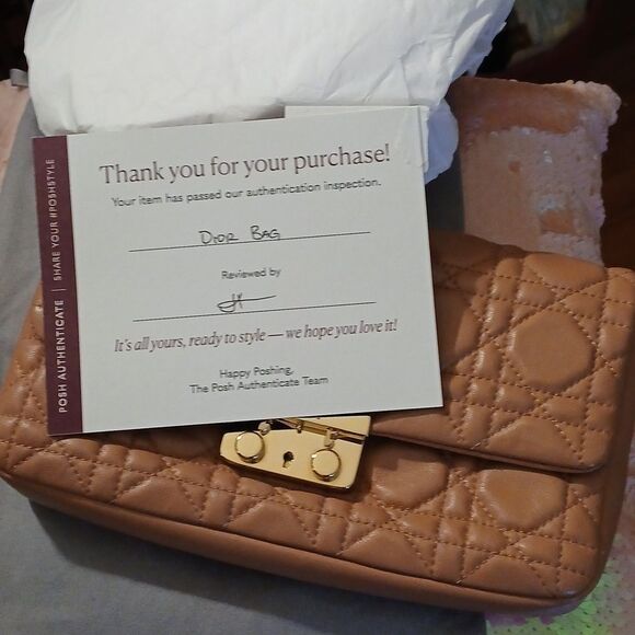 FINAL PRICE! Christian Dior Pink/Beige Leather Cannage Miss Dior Shoulder Bag - Picture 3 of 17